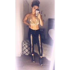 Forever 21 Lace Up Jeans